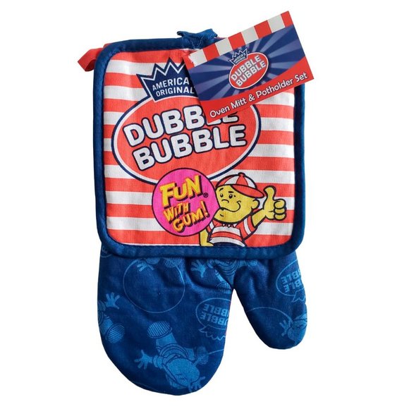 🍒 Dubble Bubble Oven Mitt Potholder Set - Picture 1 of 3